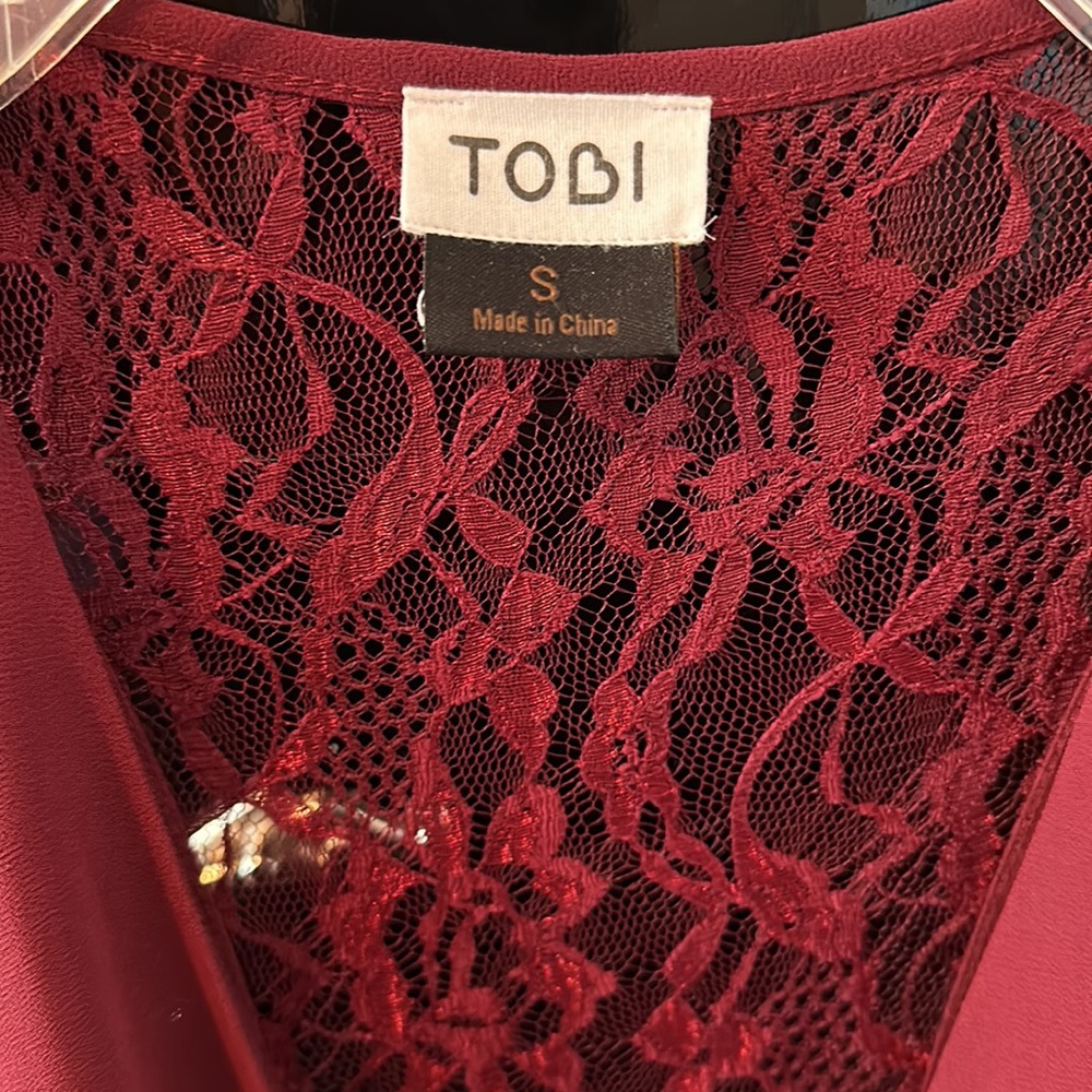 Lace Razor Back Red/Maroon Dress - Picture 5 of 5